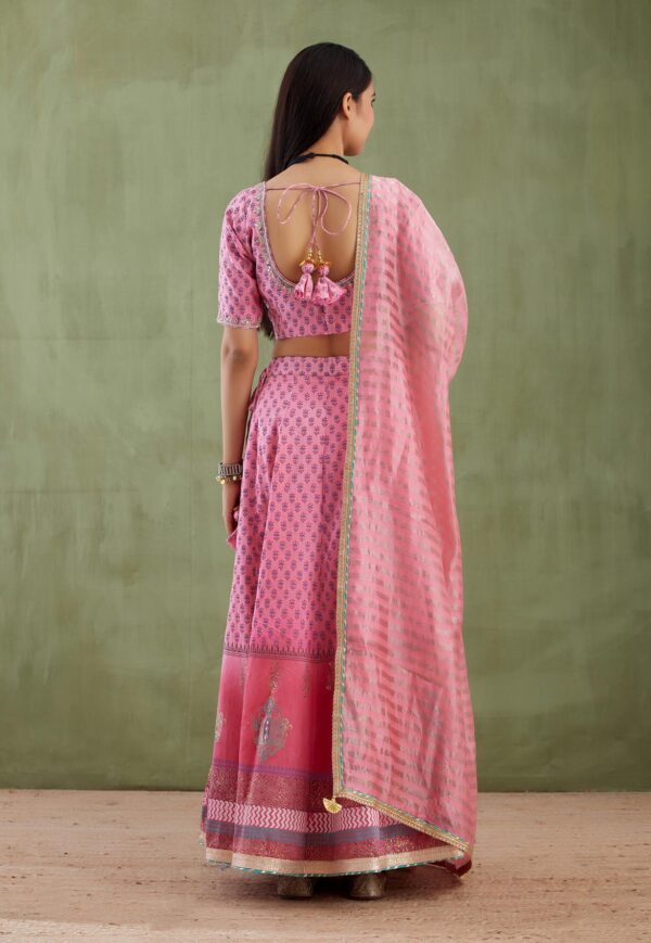 Umang Pink Foil Printed Lehenga 3 Pcs Set