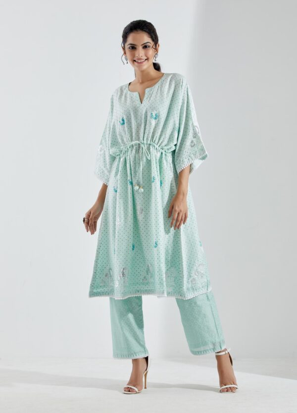 Nargis Aqua Ombre 2Pcs Kaftan Set