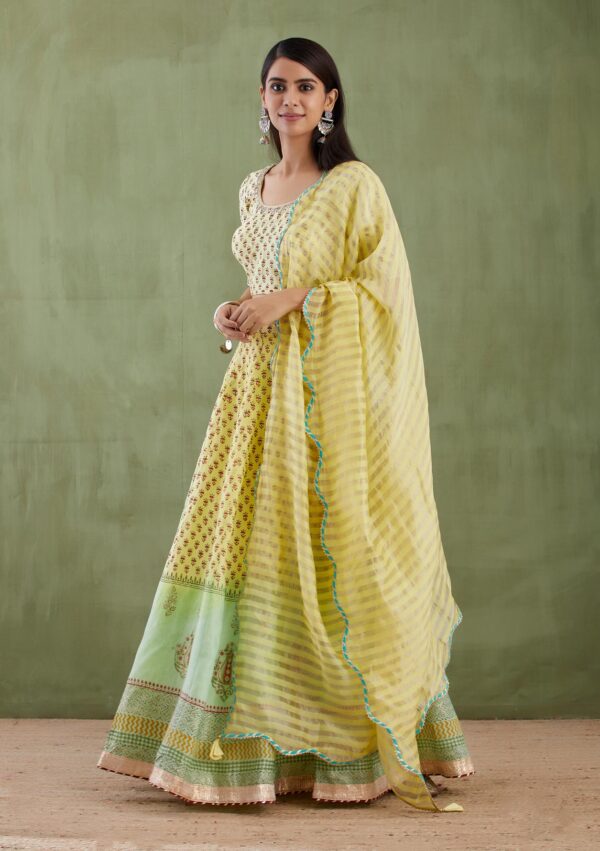 Umang Light Yellow Foil Printed Lehenga 3 Pcs Set