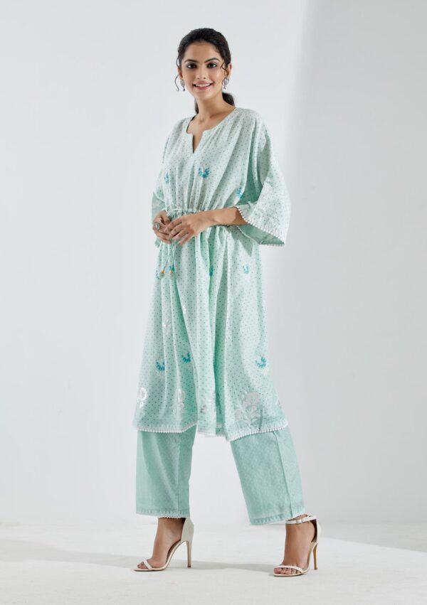 Nargis Aqua Ombre 2Pcs Kaftan Set