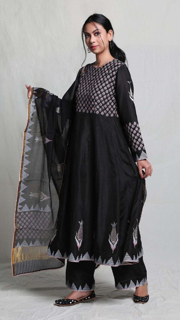 SILK AFFAIR BLACK ANARKALI SUIT