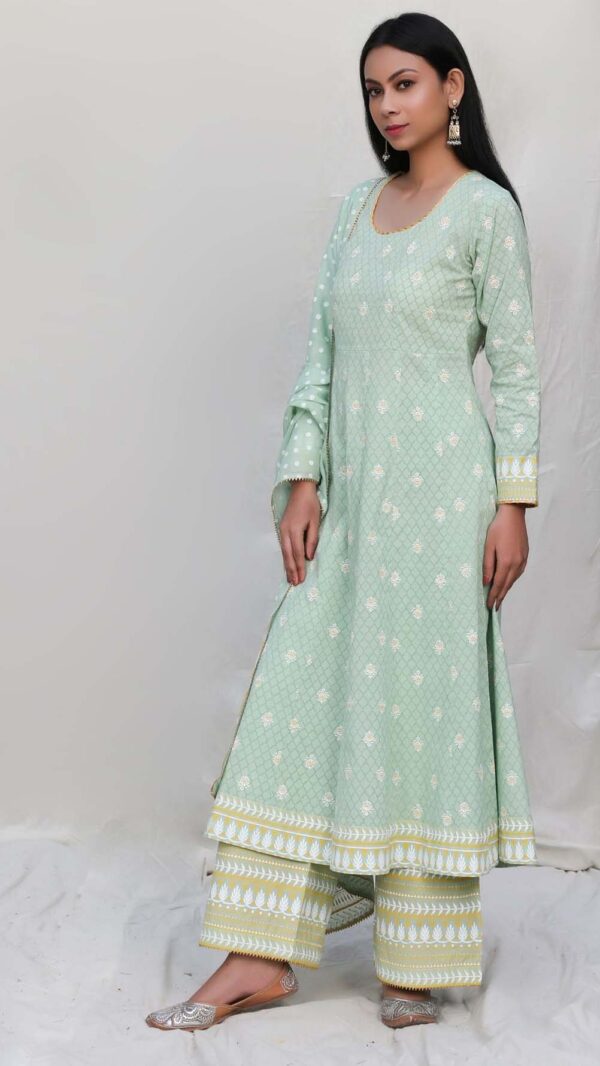 MAKHMAL AQUA ANARKALI SET