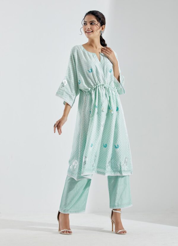 Nargis Aqua Ombre 2Pcs Kaftan Set