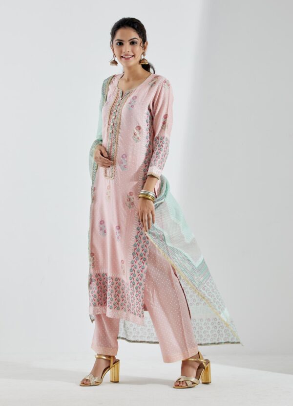 Gul Bahaar Baby Pink Straight Kurta 3Pc Set