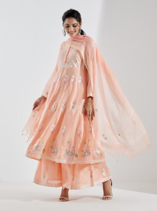 Noor Light Peach 3Pcs Anarkali Set