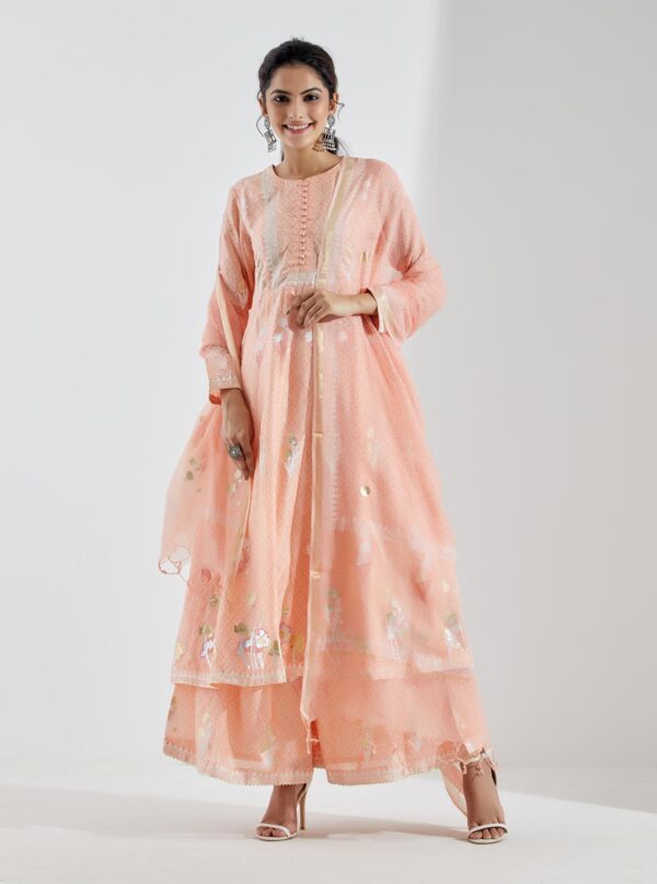 Noor Light Peach 3Pcs Anarkali Set