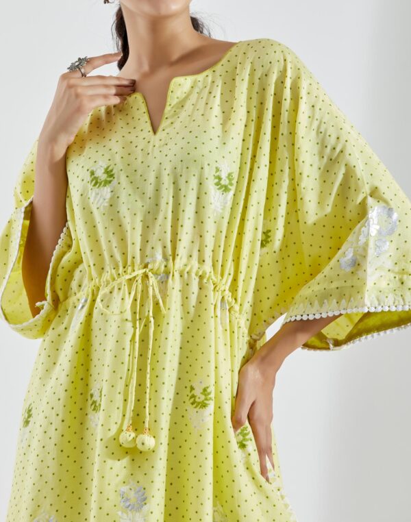 Nargis Lime Green Ombre 2Pcs Kaftan Set