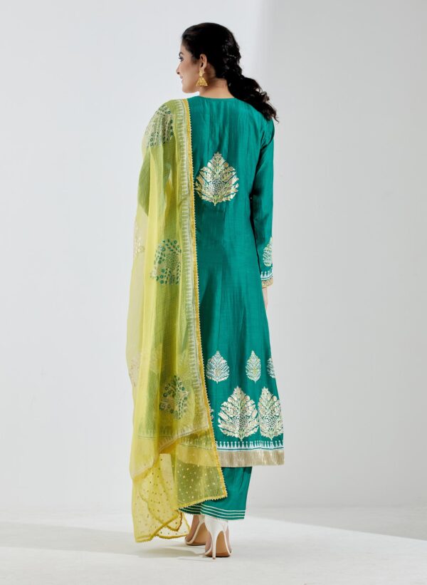 Gul Bahaar Emerald Green 3Pcs Anarkali Set