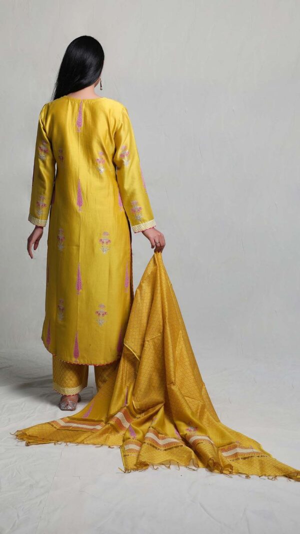 WOVEN SUTRA YELLOW KURTA