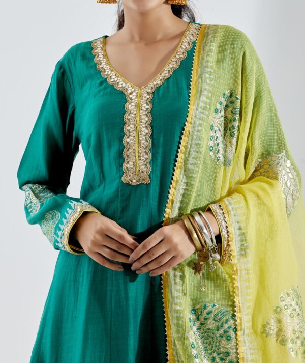 Gul Bahaar Emerald Green 3Pcs Anarkali Set