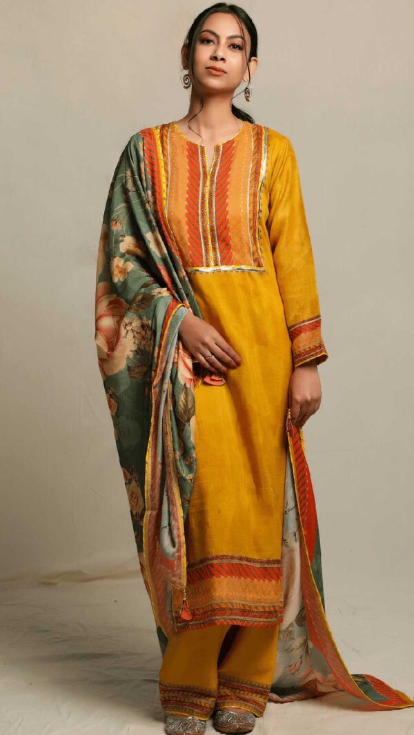 JAZZY DIGITAL MUSTERED YELLOW KURTA SET