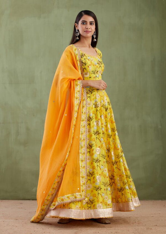 Umang Yellow Digital Printed Lehenga 3 Pcs Set