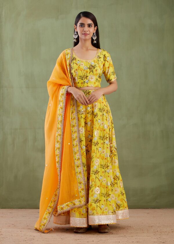 Umang Yellow Digital Printed Lehenga 3 Pcs Set