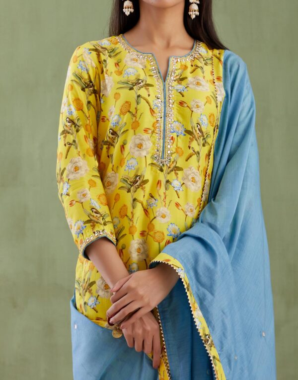 Umang Yellow Digital Printed Straight 3 Pcs Set