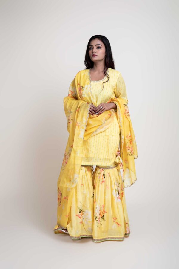 Digital Printed Kurta With Garara and Chandary Digital Printed Dupatta With Gotta Detailing