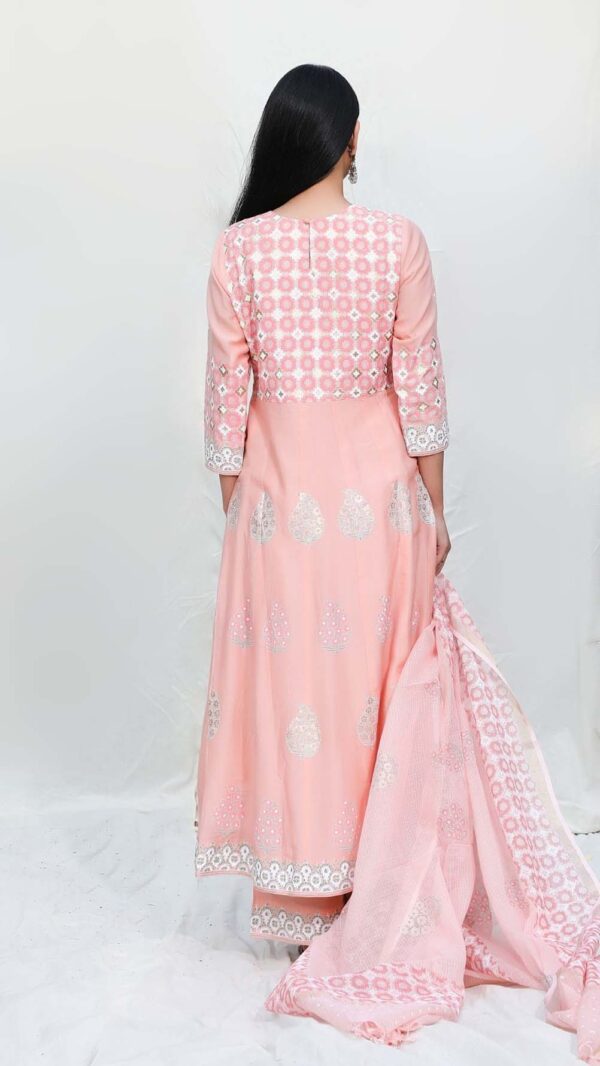 SILK AFFAIR PEACH ANARKALI SUIT