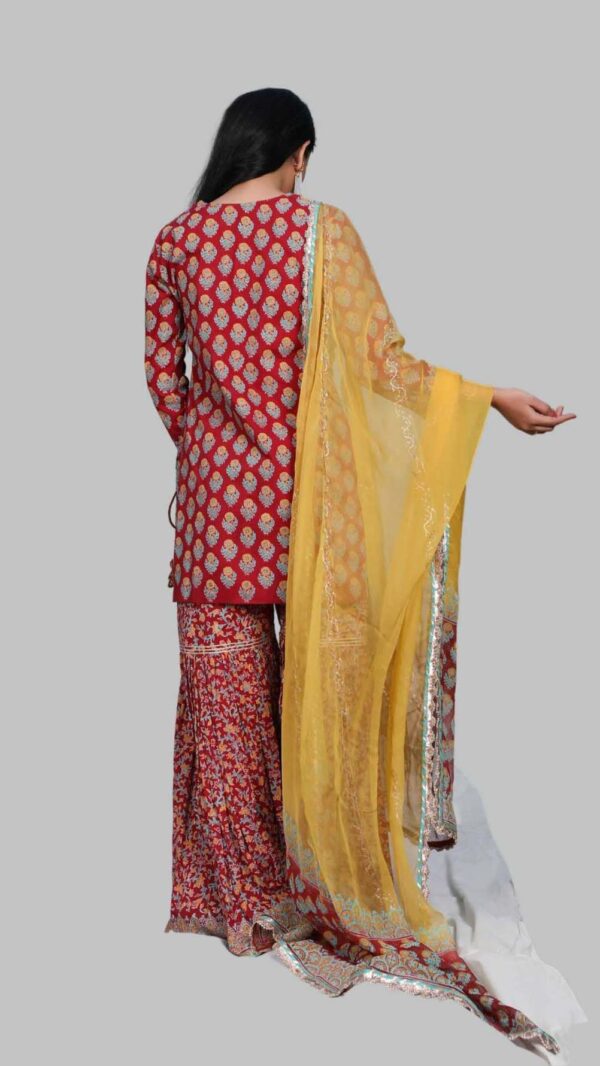 MAKHMAL RED GARARA SET