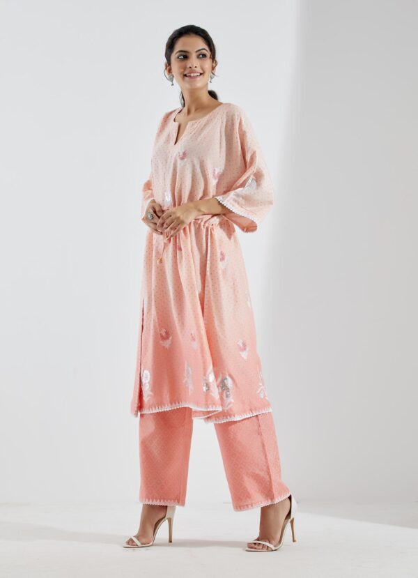 Nargis Peach Ombre 2Pcs Kaftan Set