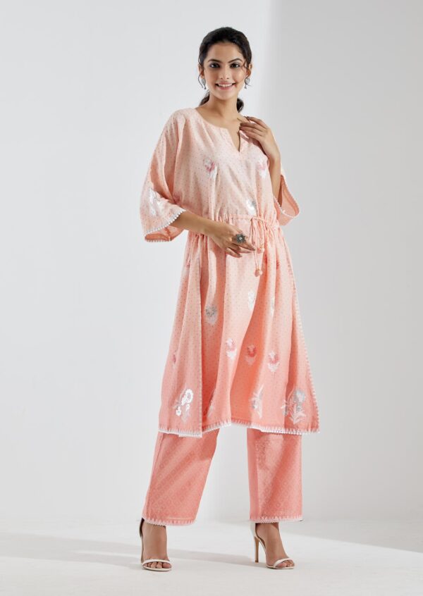 Nargis Peach Ombre 2Pcs Kaftan Set