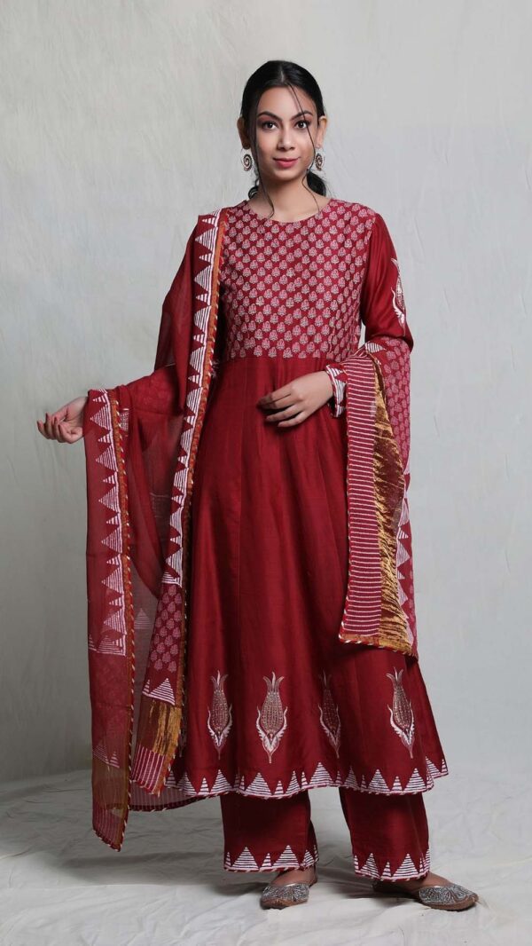 SILK AFFAIR RED ANARKALI SUIT