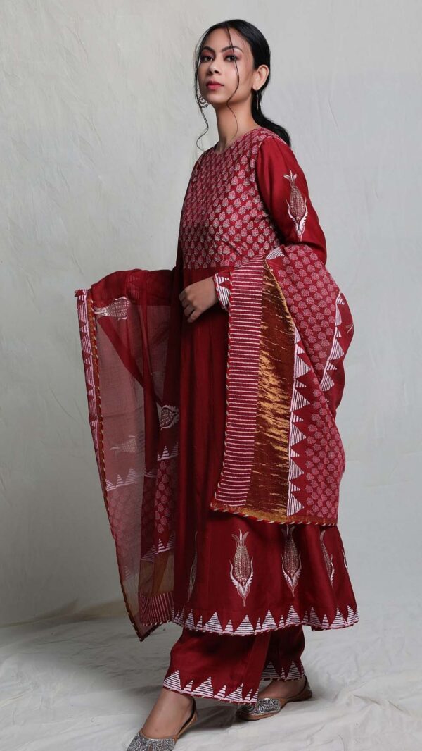 SILK AFFAIR RED ANARKALI SUIT