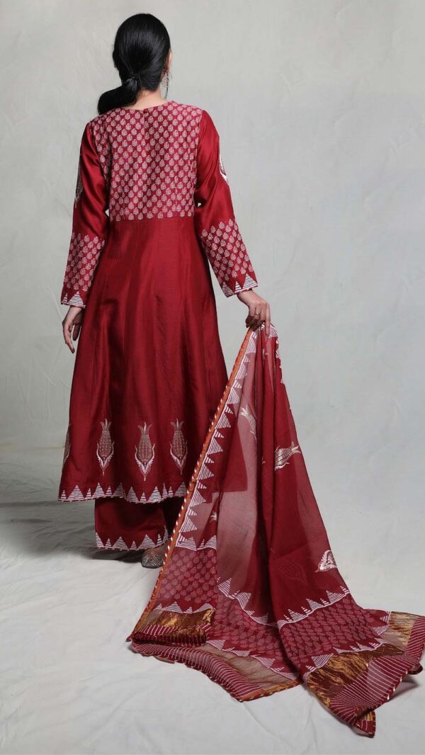 SILK AFFAIR RED ANARKALI SUIT