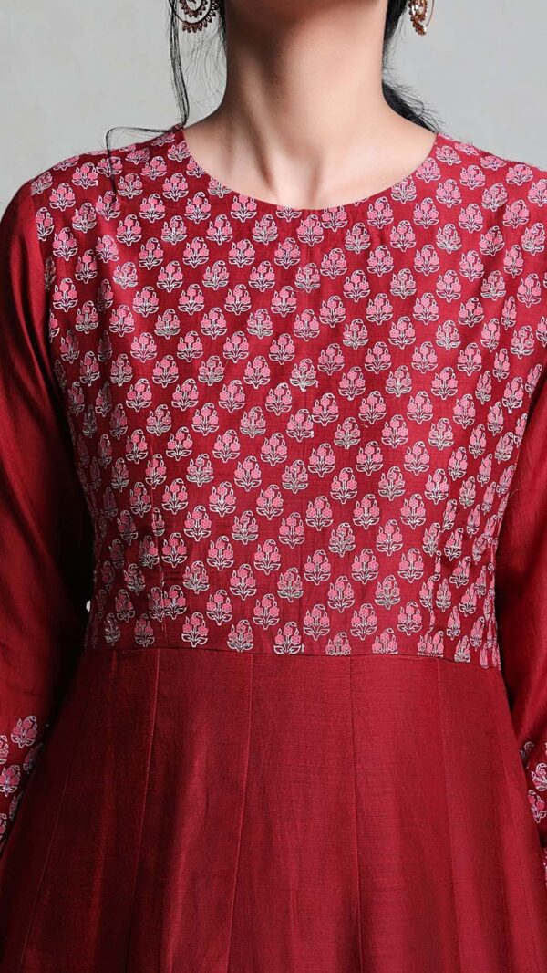 SILK AFFAIR RED ANARKALI SUIT