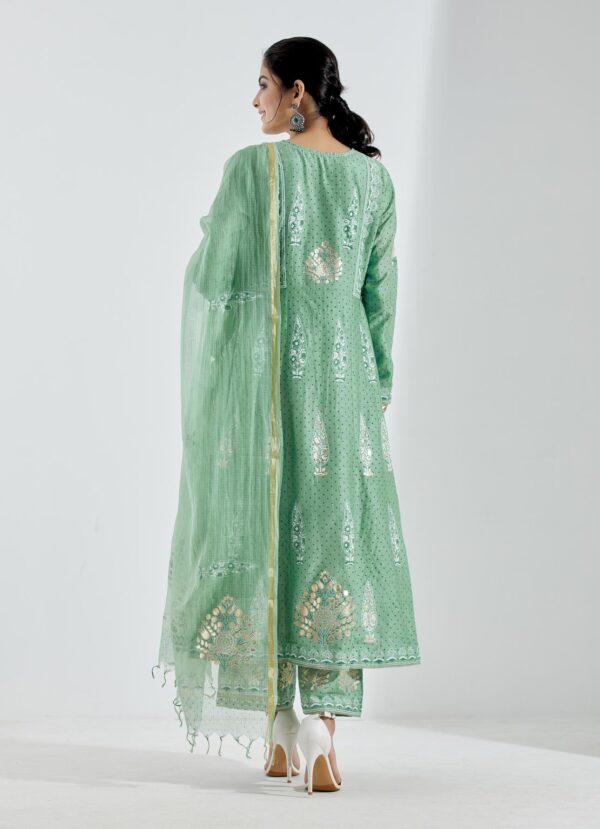 Noor Pista Green 3Pcs Anarkali Set