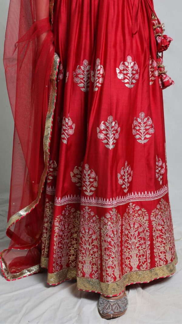 SILK AFFAIR RED LEHNGA SET