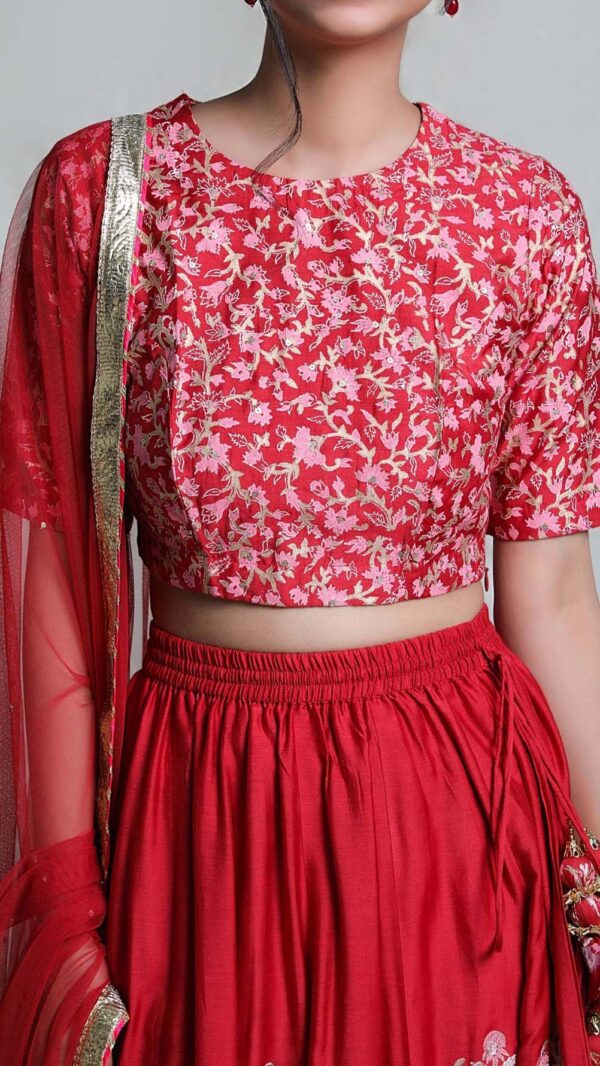 SILK AFFAIR RED LEHNGA SET